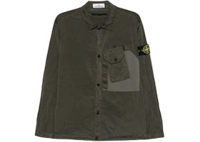 Stone Island 120009 Nylon Metal Longsleeve Chest Pocket Shirt Coal Grey