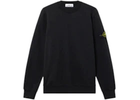 Stone Island 6100060 Organic Cotton Fleece Crewneck Black