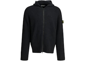 Stone Island Zip-Up Logo Sweater Black