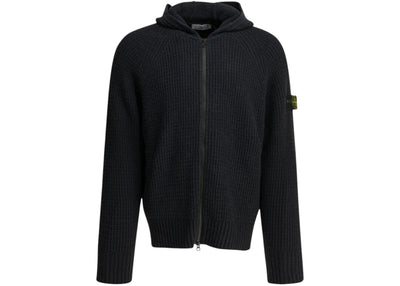 Stone Island Zip-Up Logo Sweater Black