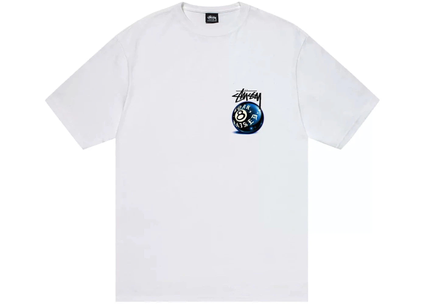 Stussy Born X Raised 8 Ball Tee Weiß