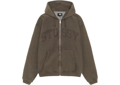 Stussy Faded Graphic Zip Hoodie Olive