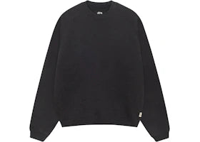 Stussy Fleece Raglan Crew Washed Black