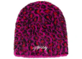 Stussy Leopard Skullcap Beanie Pink