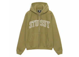 Stussy Outline Zip Hoodie Olive