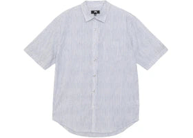 Stussy Wavy Striped Short Sleeve Shirt Blue