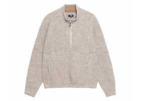 Stussy Wool Blend Sherpa Mock Neck Tan