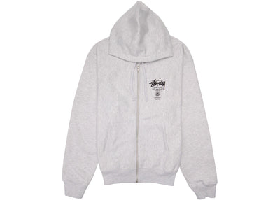 Stussy World Tour Zip Hoodie Ash Heather