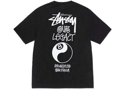 Stussy x Our Legacy Work Shop 8 Ball Yin Yang Pigment Dyed Tee Black