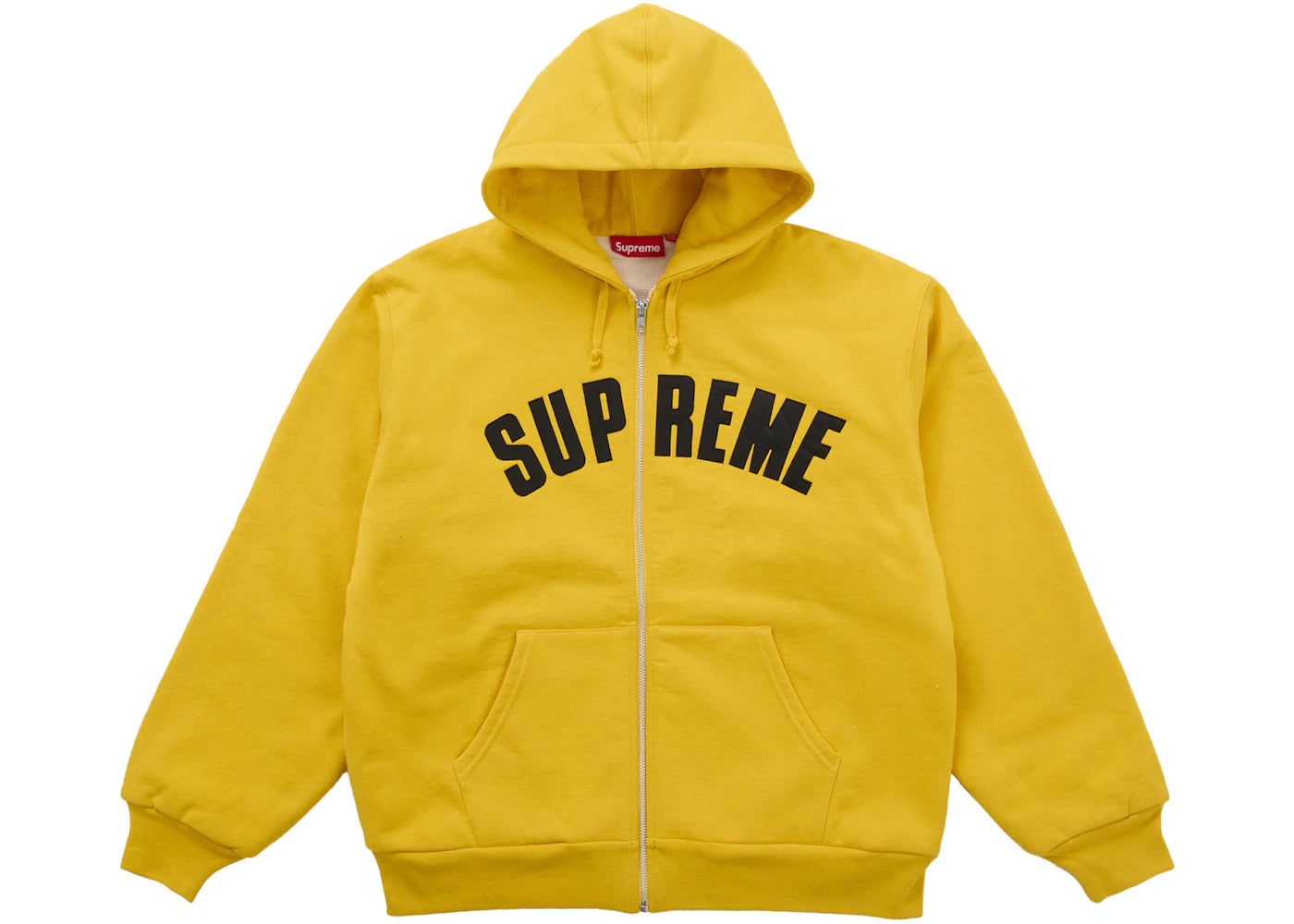 Supreme Arc Thermal Lined Zip Up Hooded Sweatshirt Yellow