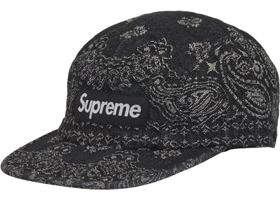 Supreme Bandana Jacquard Denim Camp Cap Black
