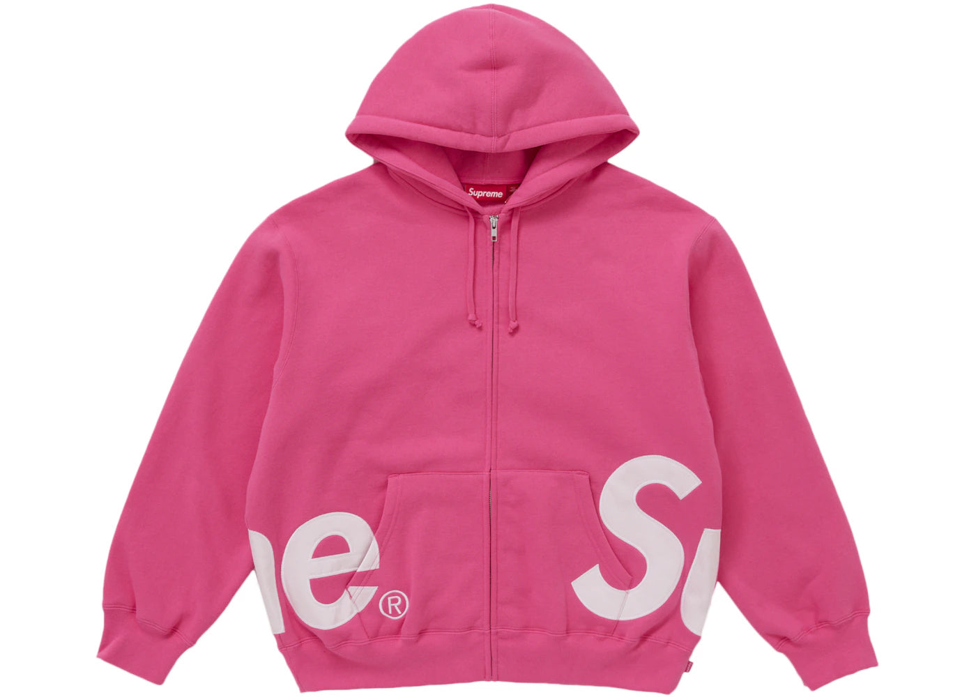 Supreme Big Logo Zip Up Hooded Sweatshirt Magenta