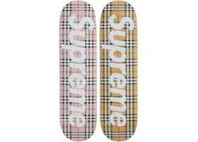 Supreme Burberry Skateboard Deck Set Multi