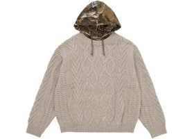 Supreme Cable Hooded Sweater Oatmeal