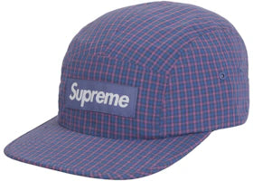 Supreme Cordura Plaid Camp Cap Blue