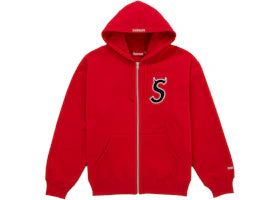 Supreme Devil S Logo Zip Up Hooded Sweatshirt Red