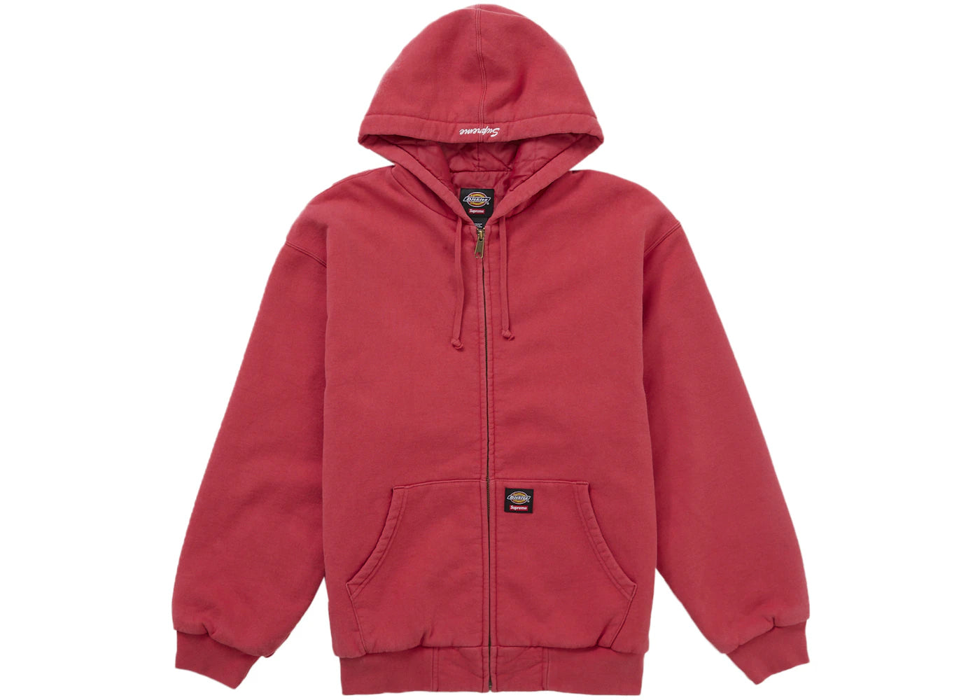 Supreme Dickies Quilted Lined Zip Up Hooded Sweatshirt (FW25) Red sneakers - authentic Supreme shoes