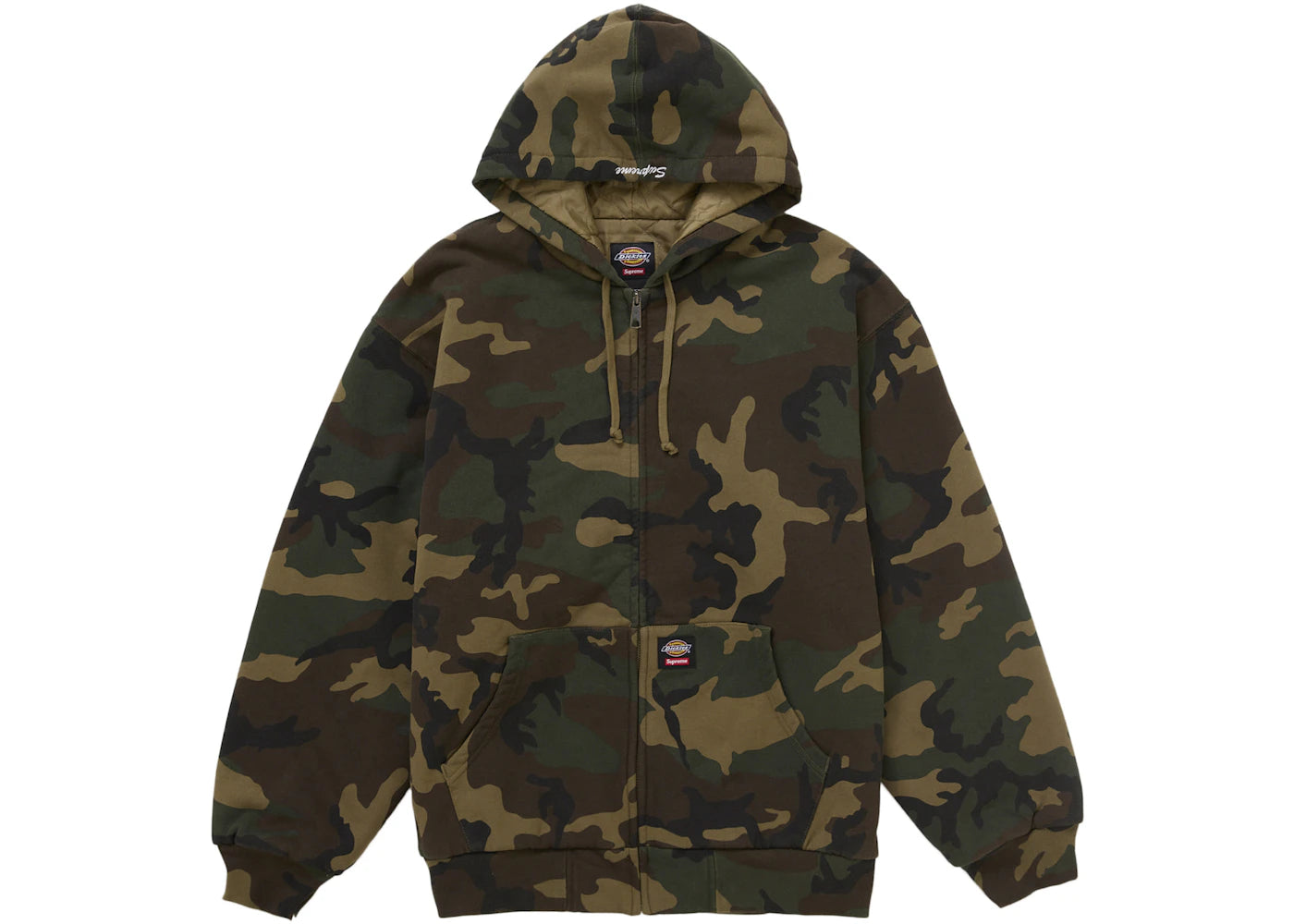Supreme Dickies Quilted Lined Zip Up Hooded Sweatshirt (FW25) Woodland Camo sneakers - authentic Supreme shoes