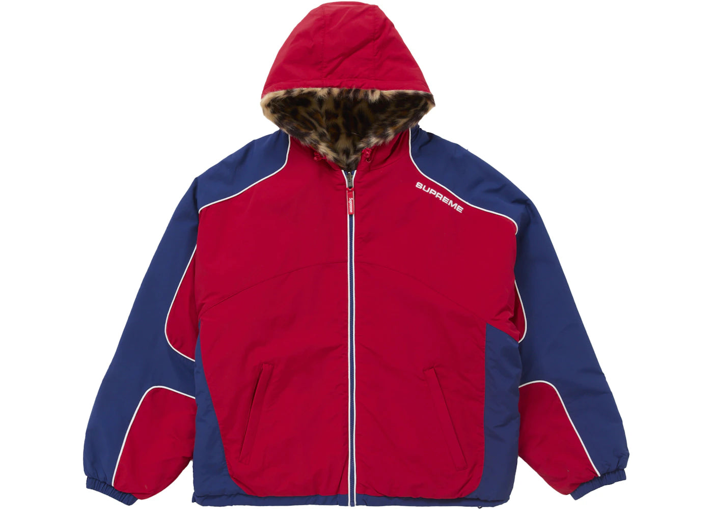 Supreme Faux Fur Reversible Hooded Track Jacket Red