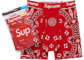 Supreme Hanes Bandana Boxer Briefs (2 Pack) Red