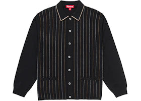 Supreme Herringbone Cardigan Black