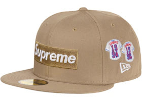 Supreme Jerseys Box Logo New Era Fitted Hat Khaki