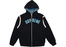 Supreme Jet Sleeve Zip Up Hooded Sweatshirt Black
