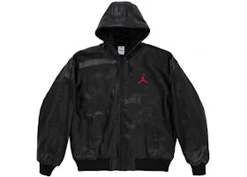 Supreme Jordan Hooded Leather Jacket (SS26) Black