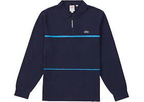 Supreme LACOSTE Pique Zip L/S Polo Navy
