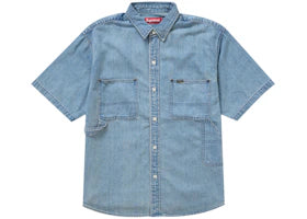 Supreme Loose Fit S/S Denim Painter Shirt Washed Blue
