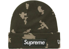 Supreme New Era Box Logo Beanie (FW21) Olive Russian Camo