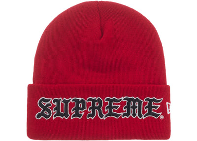 Supreme New Era Old English Beanie Red