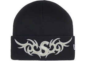 Supreme New Era Tribal S Logo Beanie Black