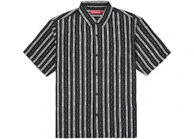 Supreme Old English Stripe Silk S/S Shirt Black