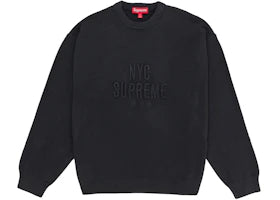 Supreme Overdyed Raised Sweater Black