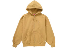 Supreme Overdyed Small Box Zip-Up Hooded Sweatshirt Sand