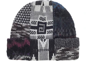 Supreme Patchwork Beanie Grey