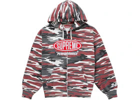 Supreme Performance Zip Up Hooded Sweatshirt Red Camo