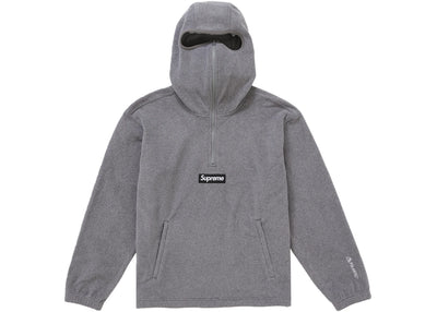 Supreme Polartec Face Mask Half Zip Hooded Sweatshirt Grey