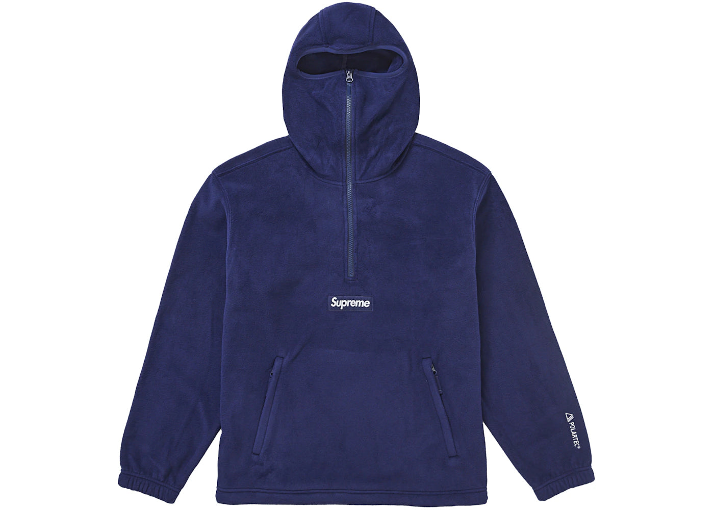 Supreme Polartec Facemask Half Zip Hooded Sweatshirt (FW24) Navy sneakers - authentic Supreme shoes