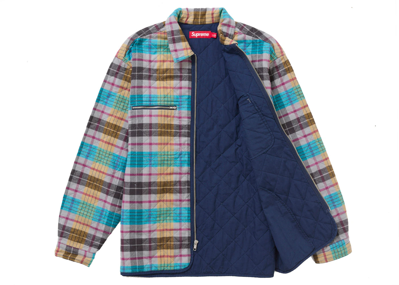 Supreme Stepphemd aus Flanell mit Reißverschluss, mehrfarbig