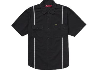 Supreme Reflective Stripe S/S Work Shirt Black