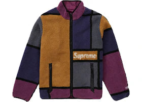 Supreme Reversible Colorblocked Fleece Jacket Purple