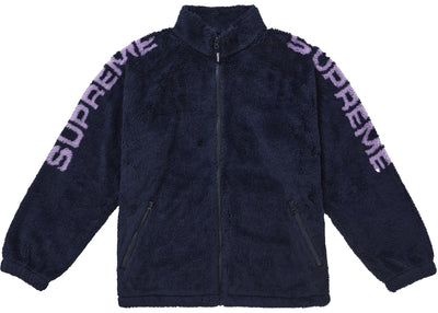 Supreme Shoulder Logo Fleece Jacket Navy
