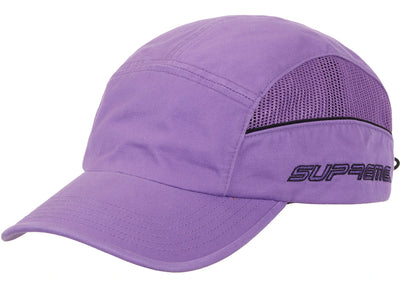 Supreme Side Mesh Piping Camp Cap (SS26) Purple