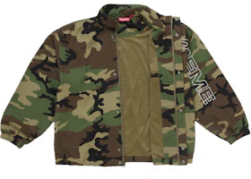 Supreme Spellout Embroidered Ripstop Track Jacket Woodland Camo