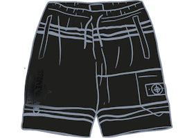 Supreme Stone Island Warp Stripe Sweatshort Black