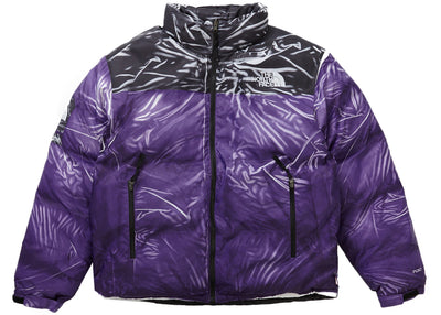 Supreme The North Face Printed Nuptse Trompe L'oeil Jacket Purple