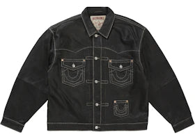 Supreme True Religion Leather Trucker Jacket Black