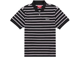 Supreme Washed Stripe Polo Black